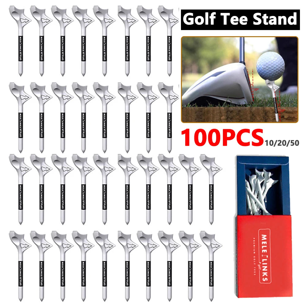 1/10Box 10-100PCS Golf Tees 10° Diagonal Insert Rhombic Golf Ball Holder Increases Speed Golf Ball Tee Training Golf Accessories